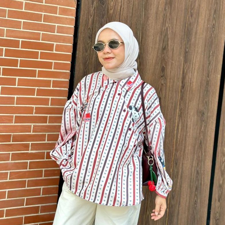 KEMEJA OVERSIZE FULL PRINT KATUN MICA BY AMEELA. KL