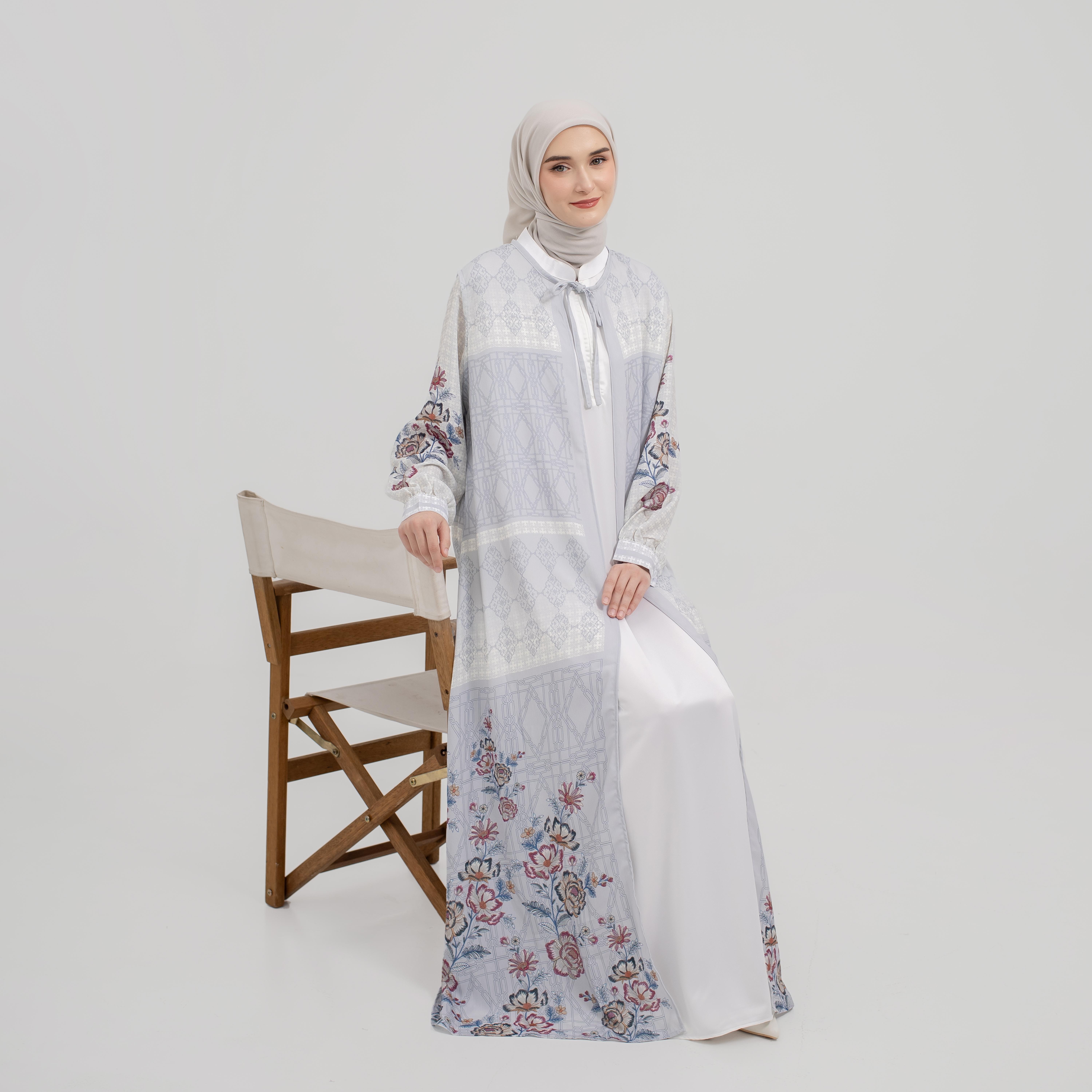 GAMIS RAYA MEERA FULL PRINT DOUBLE PCS BY AMEELA.KL