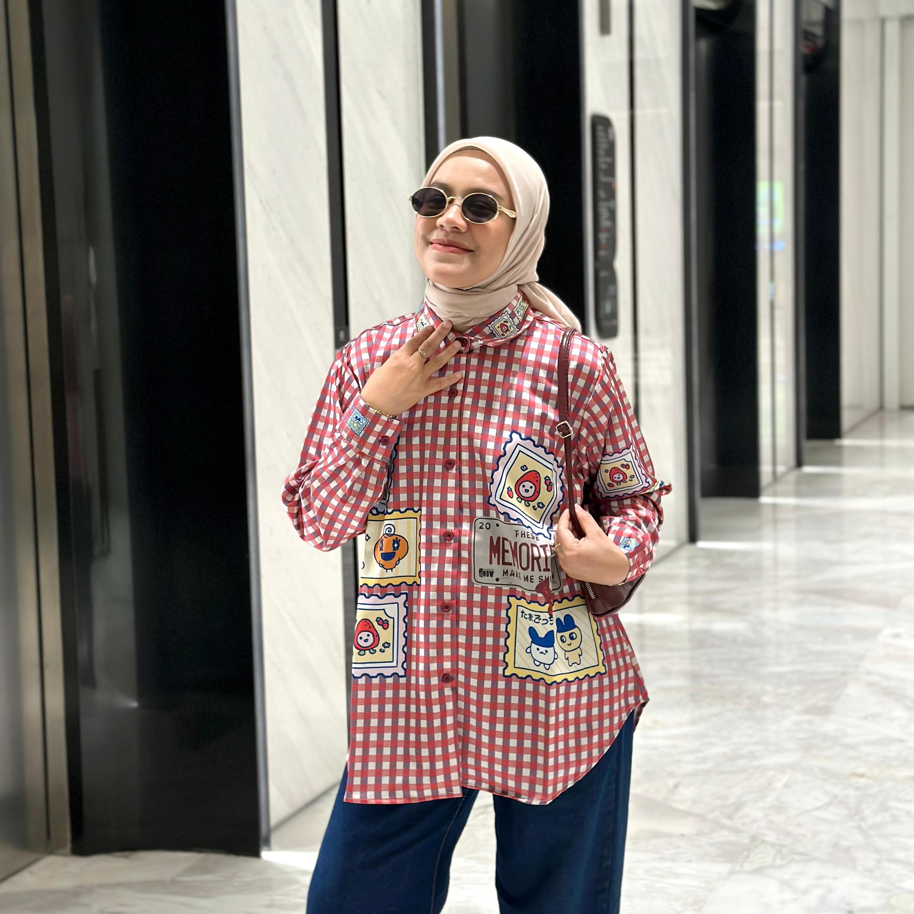KEMEJA FULL PRINT SILK SUPER PREMIUM ROSE BY AMEELA.KL