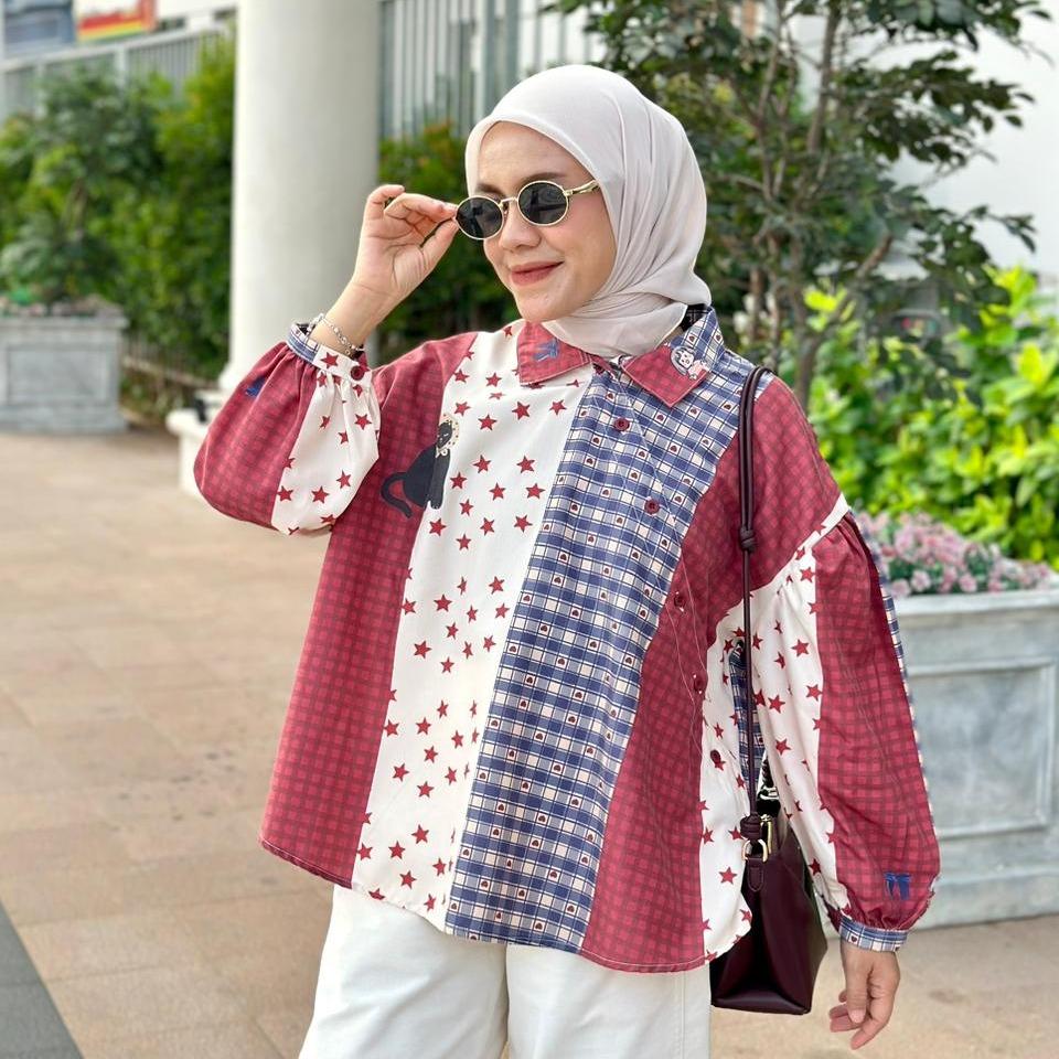 KEMEJA OVERSIZE KATUN TOYOBO JASEE BY AMEELA. KL