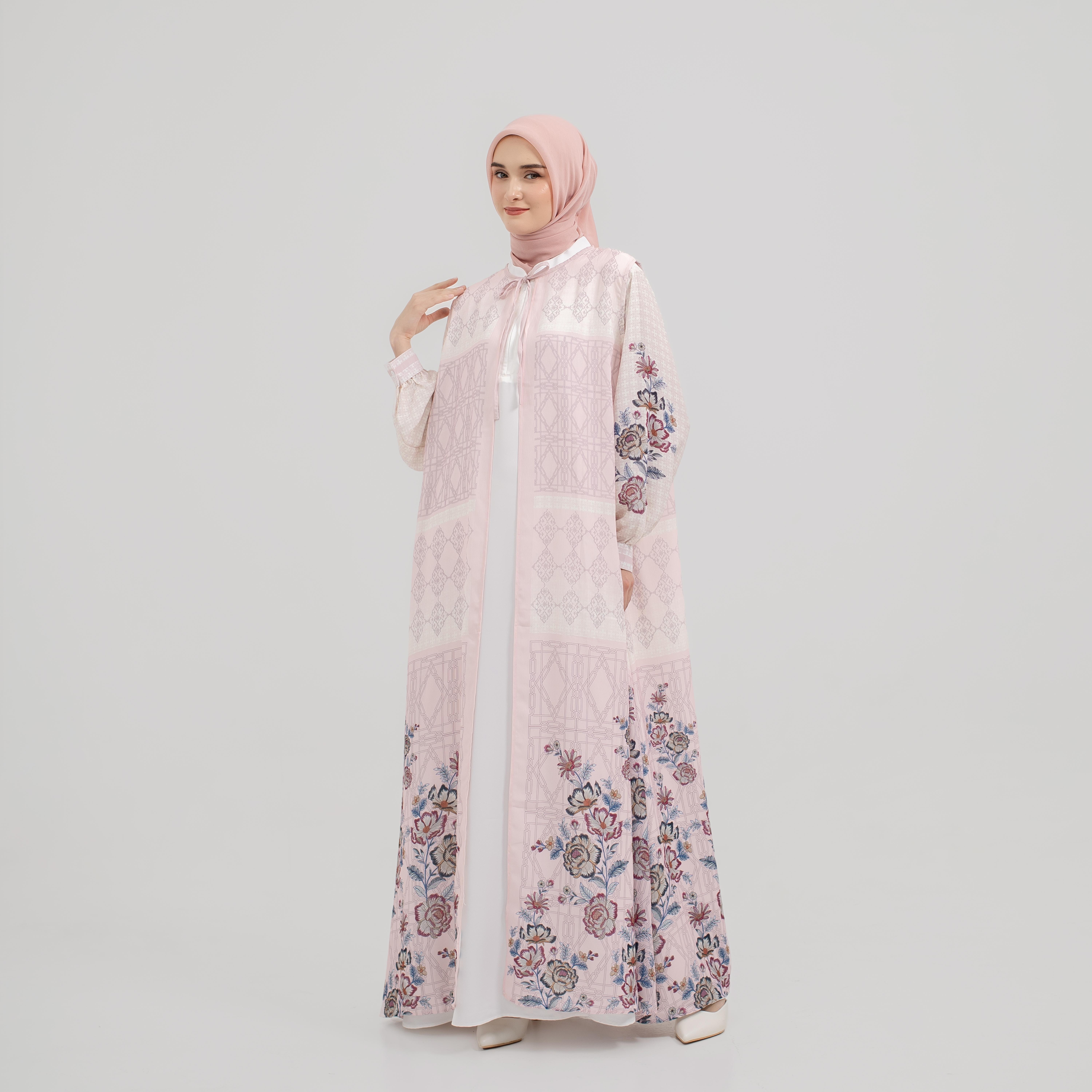 GAMIS RAYA MEERA FULL PRINT DOUBLE PCS BY AMEELA.KL