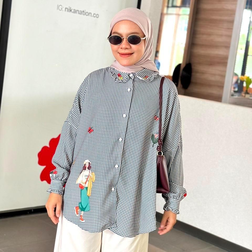 KEMEJA OVERSIZE DUMA BAHAN LOLY CREPE BY AMEELA. KL