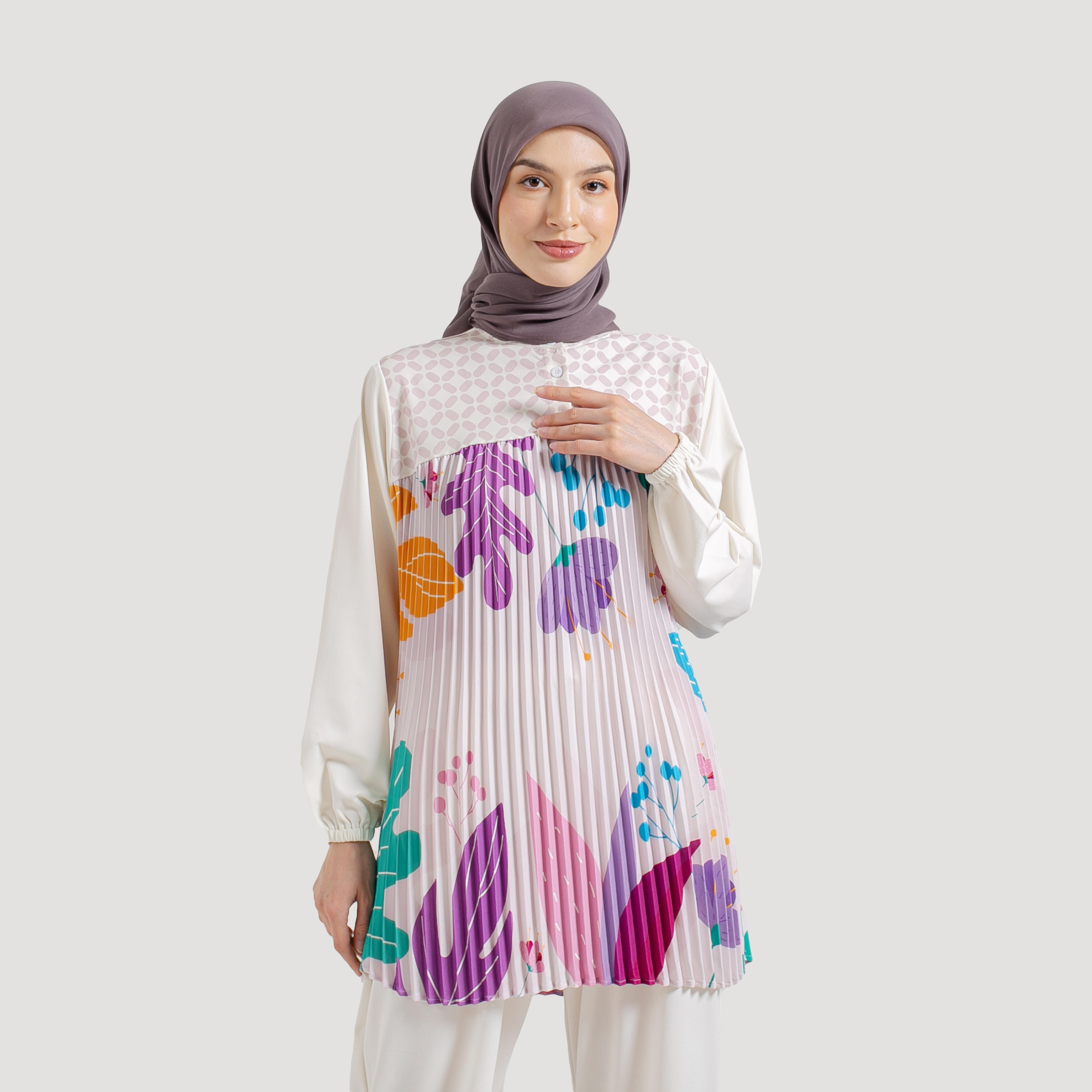 Blouse Plisket Full Print Jasmine by Ameela.KL