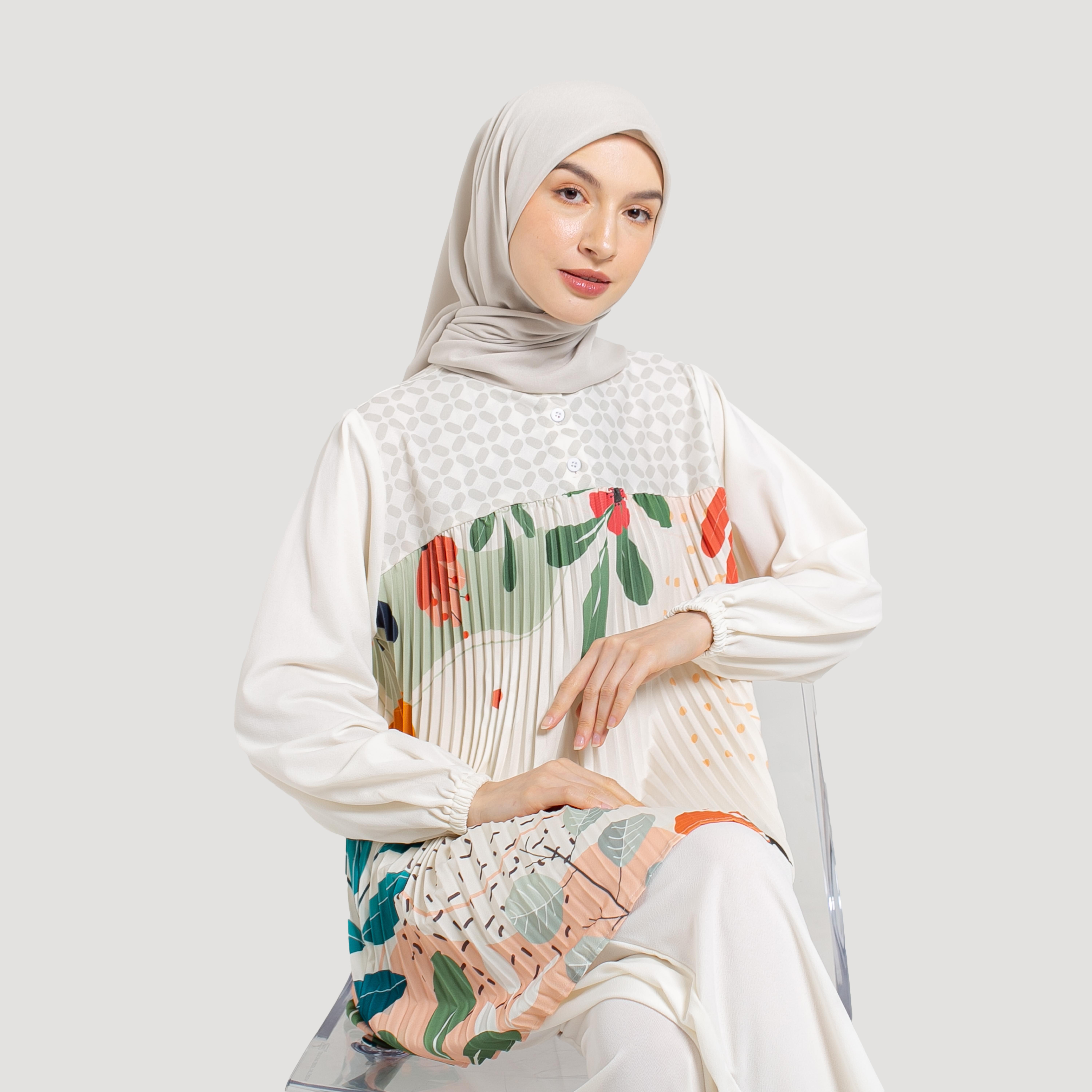 Blouse Plisket Full Print Jasmine by Ameela.KL