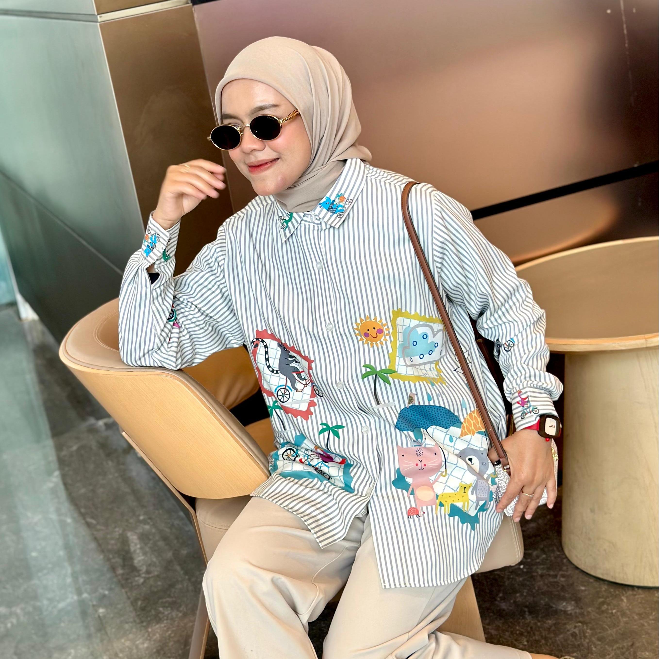 KEMEJA FULL PRINT KATUN TOYOBO LEVIA BY AMEELA.KL