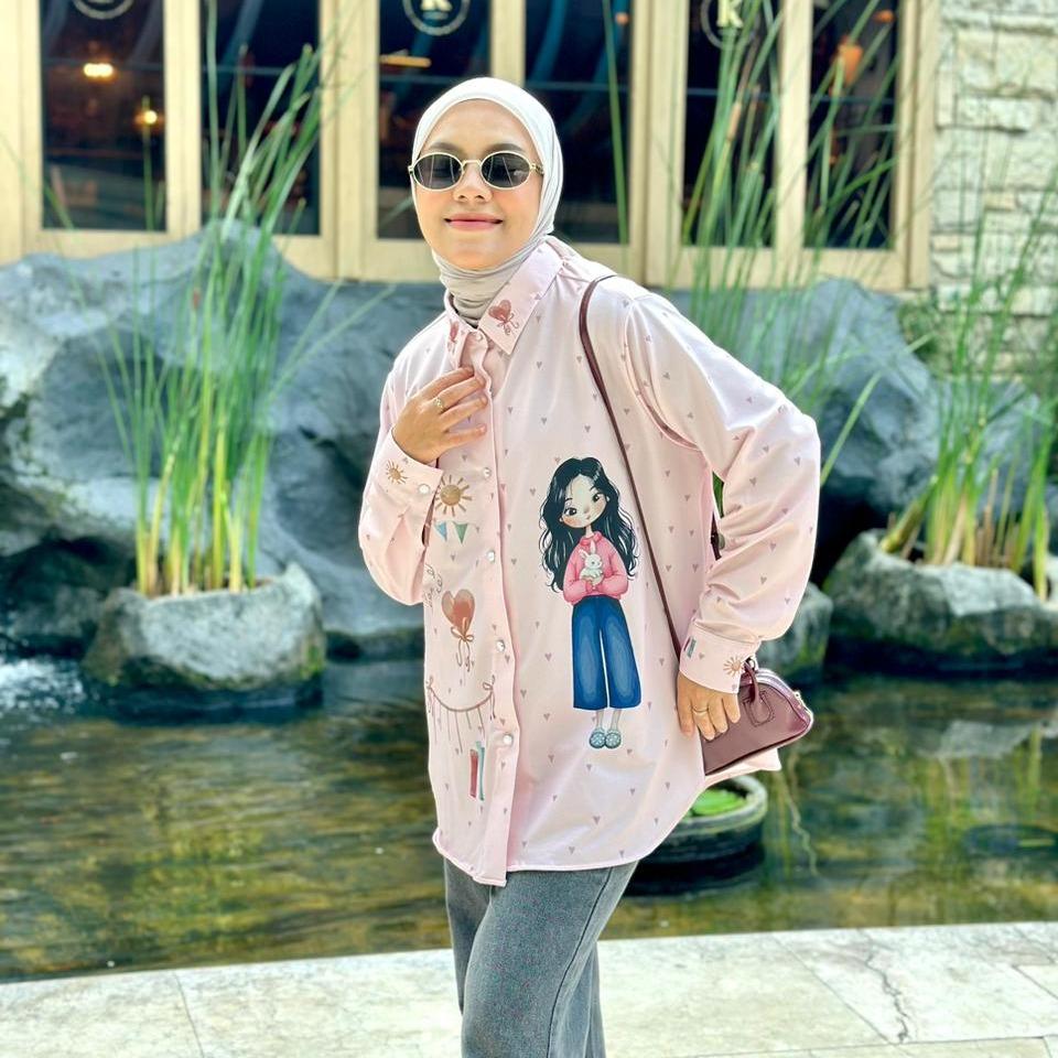 KEMEJA FULL PRINT AMEELA.KL VELO BAHAN CREP LEMBUT