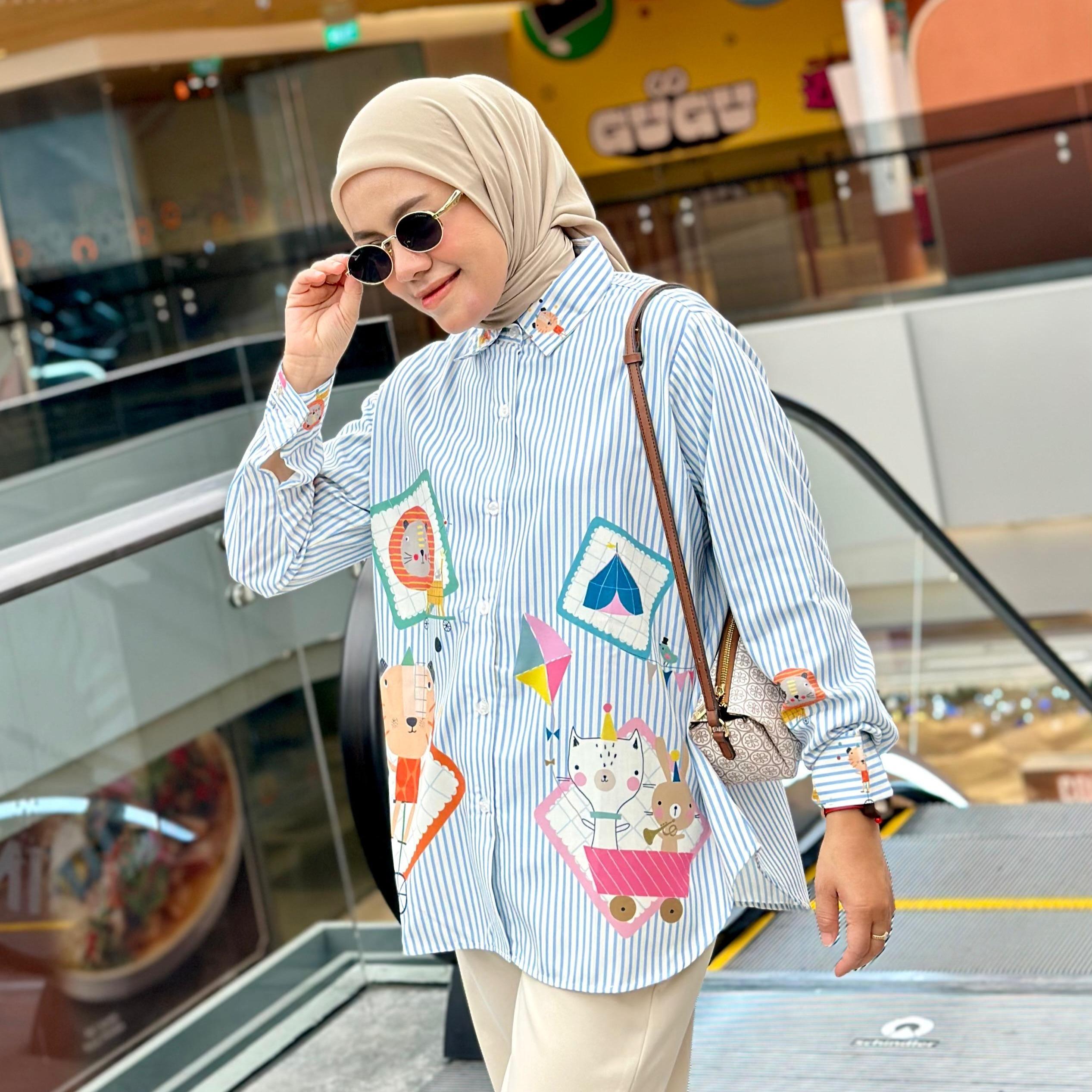 KEMEJA FULL PRINT KATUN TOYOBO LEVIA BY AMEELA.KL