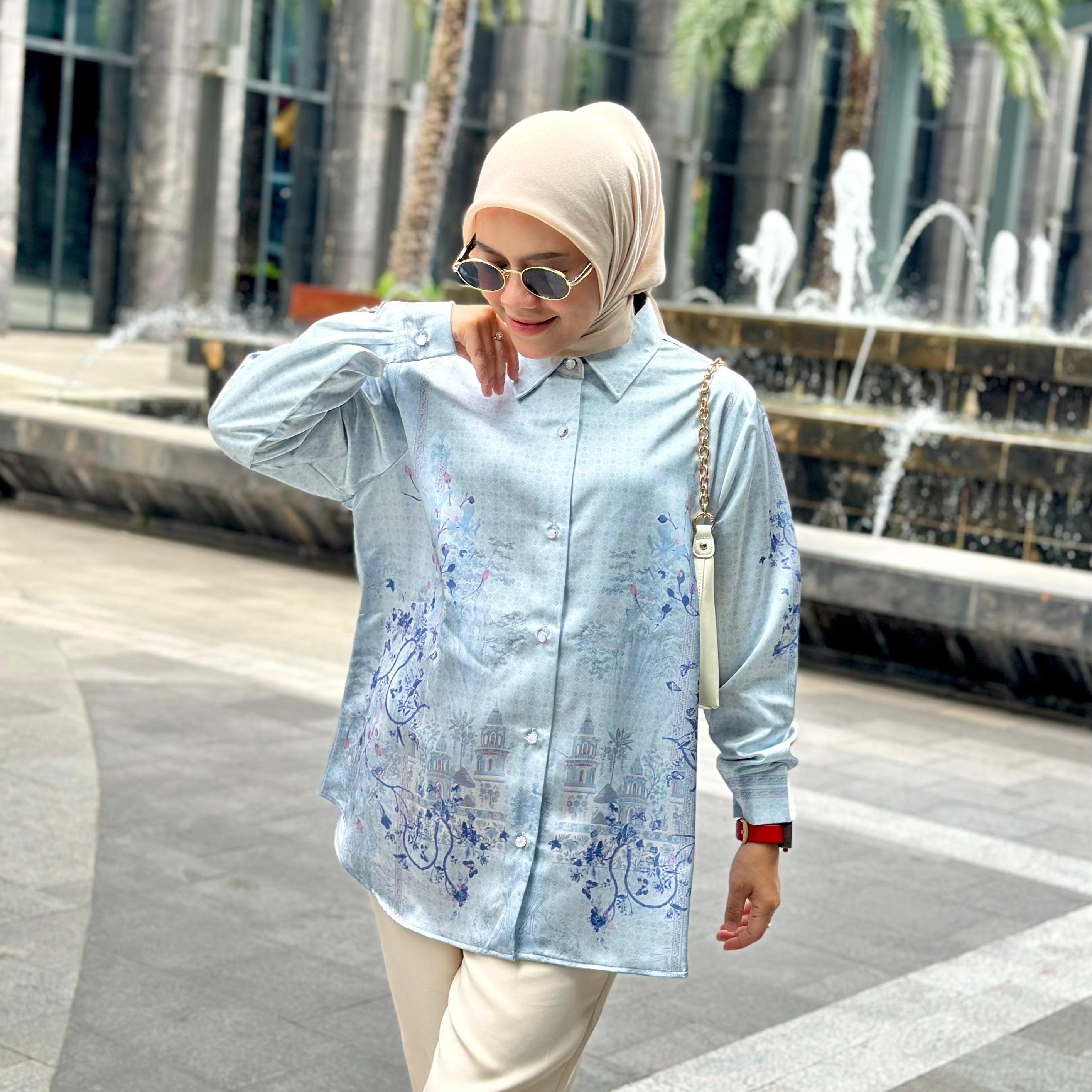 KEMEJA FULL PRINT RAYA SERIES SONAA SILK PREMIUM BY AMEELA.KL