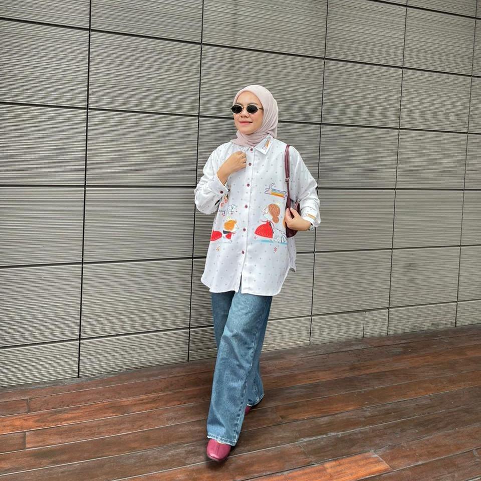 KEMEJA FULL PRINT POLKA STUDIO SILK JOELI BY AMEELA.KL