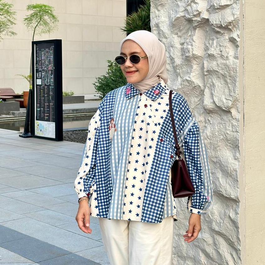 KEMEJA OVERSIZE KATUN TOYOBO JASEE BY AMEELA. KL