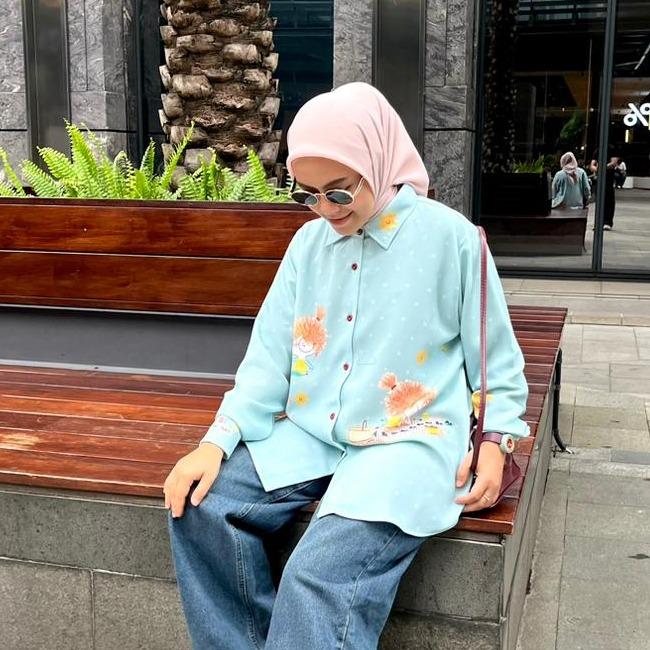 KEMEJA FULL PRINT POLKA STUDIO SILK JOELI BY AMEELA.KL