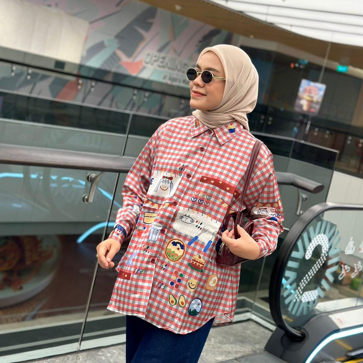 KEMEJA FULL PRINT SILK SUPER PREMIUM ROSE BY AMEELA.KL