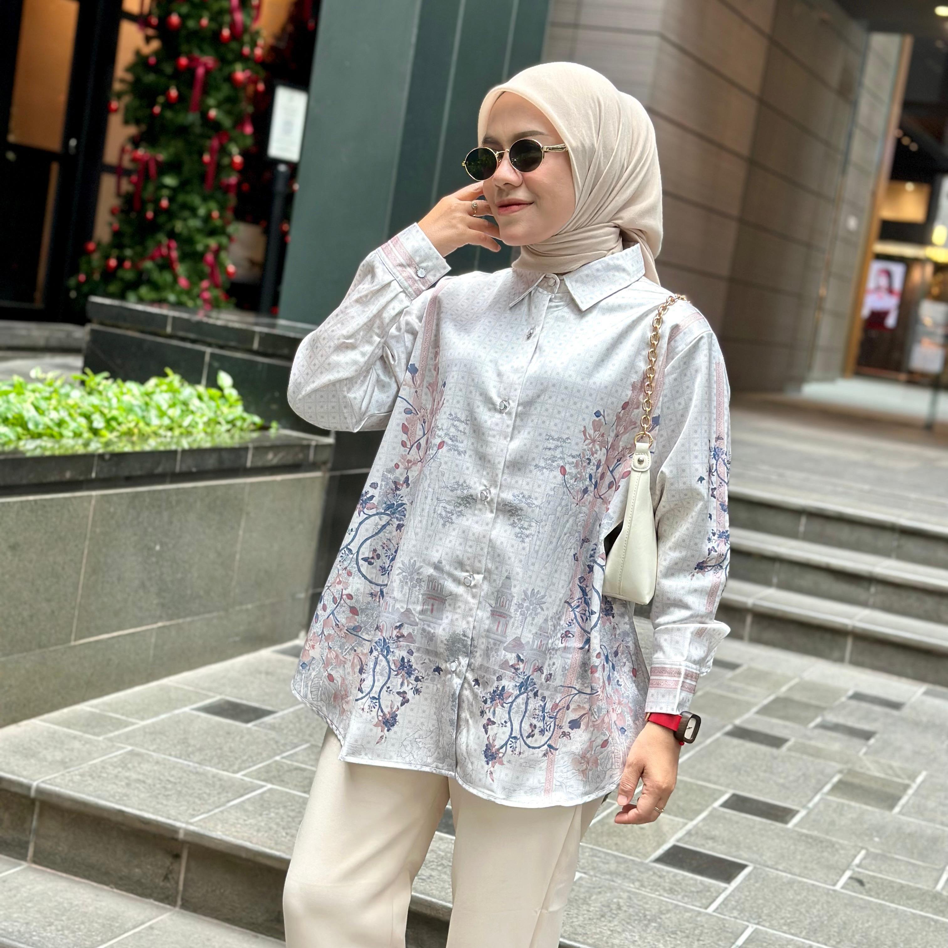 KEMEJA FULL PRINT RAYA SERIES SONAA SILK PREMIUM BY AMEELA.KL