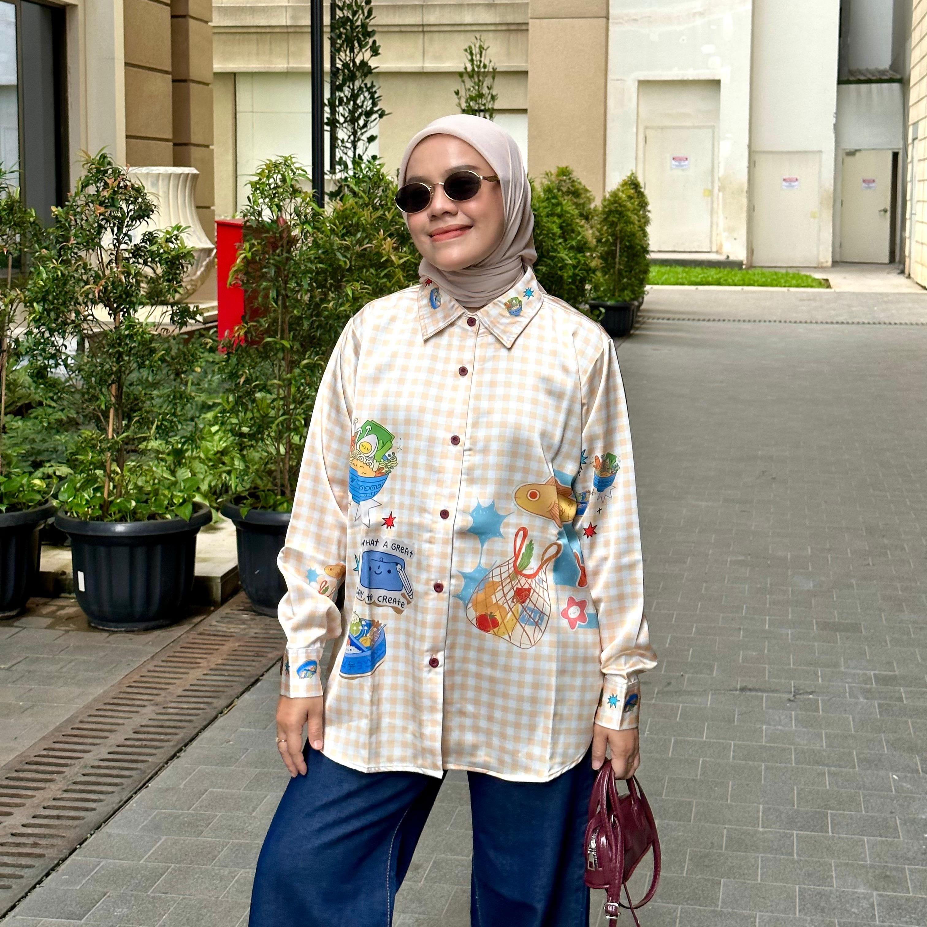KEMEJA FULL PRINT SILK SUPER PREMIUM ROSE BY AMEELA.KL