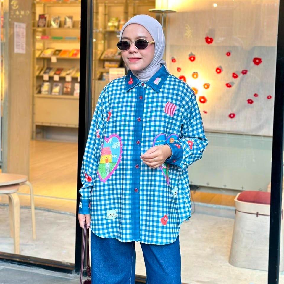 AMEELA.KL KEMEJA FULL PRINT BAHAN LOLY CREP MILEA