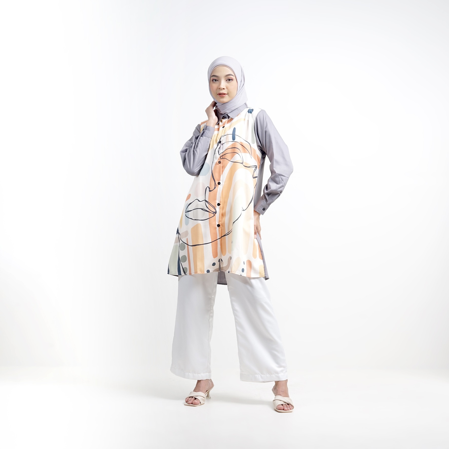 Printed Tunic Face Abstract