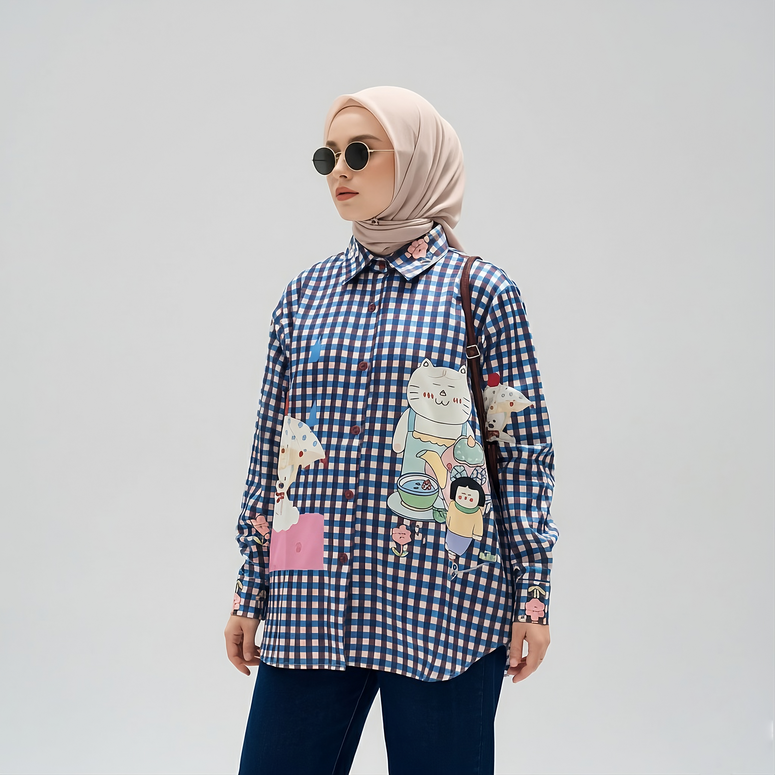 KEMEJA FULL PRINT SILK SUPER PREMIUM ROSE BY AMEELA.KL