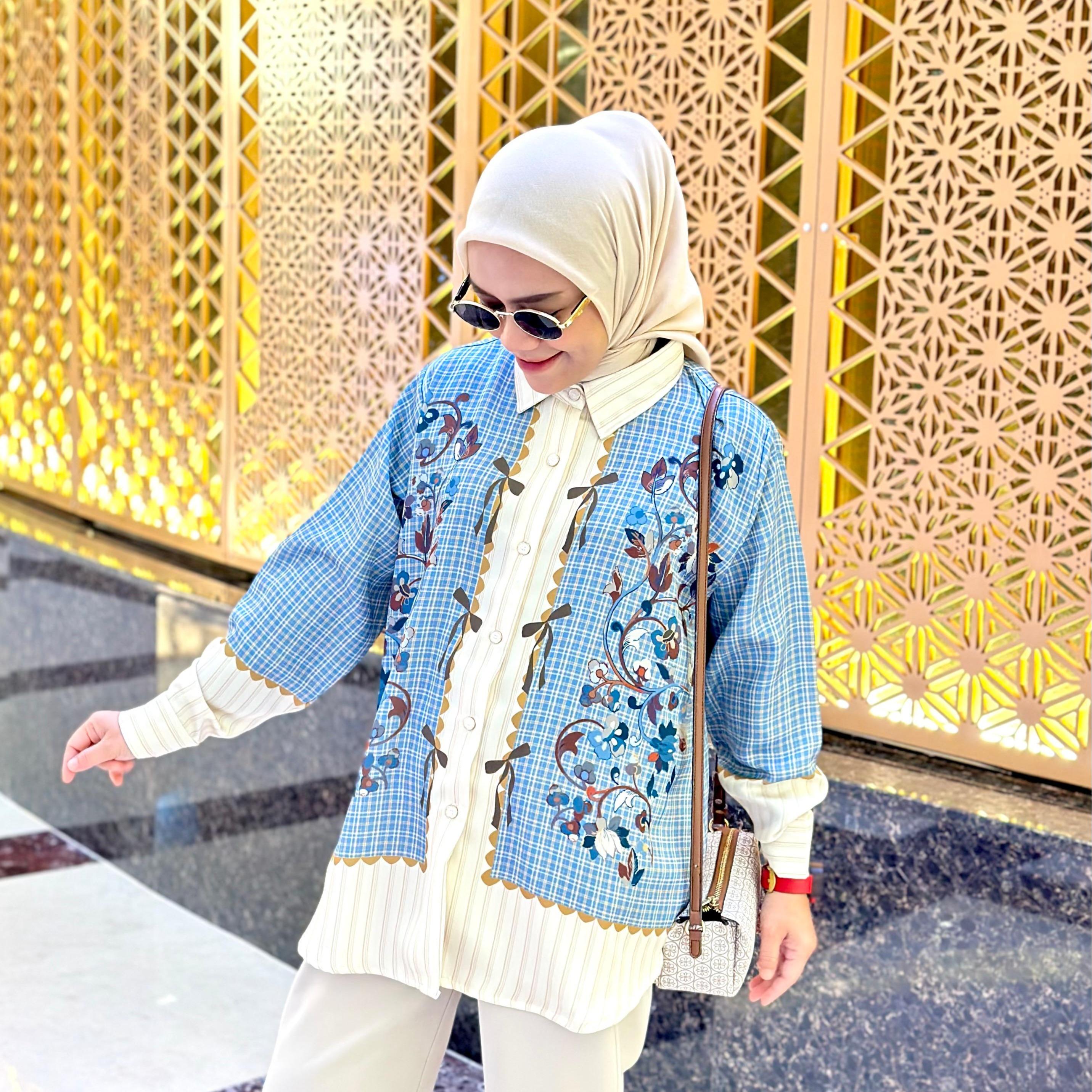 KEMEJA FULL PRINT RAYA SERIES CHESA SILK PREMIUM BY AMEELA.KL