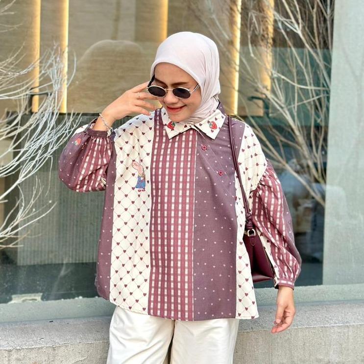 KEMEJA OVERSIZE KATUN TOYOBO JASEE BY AMEELA. KL