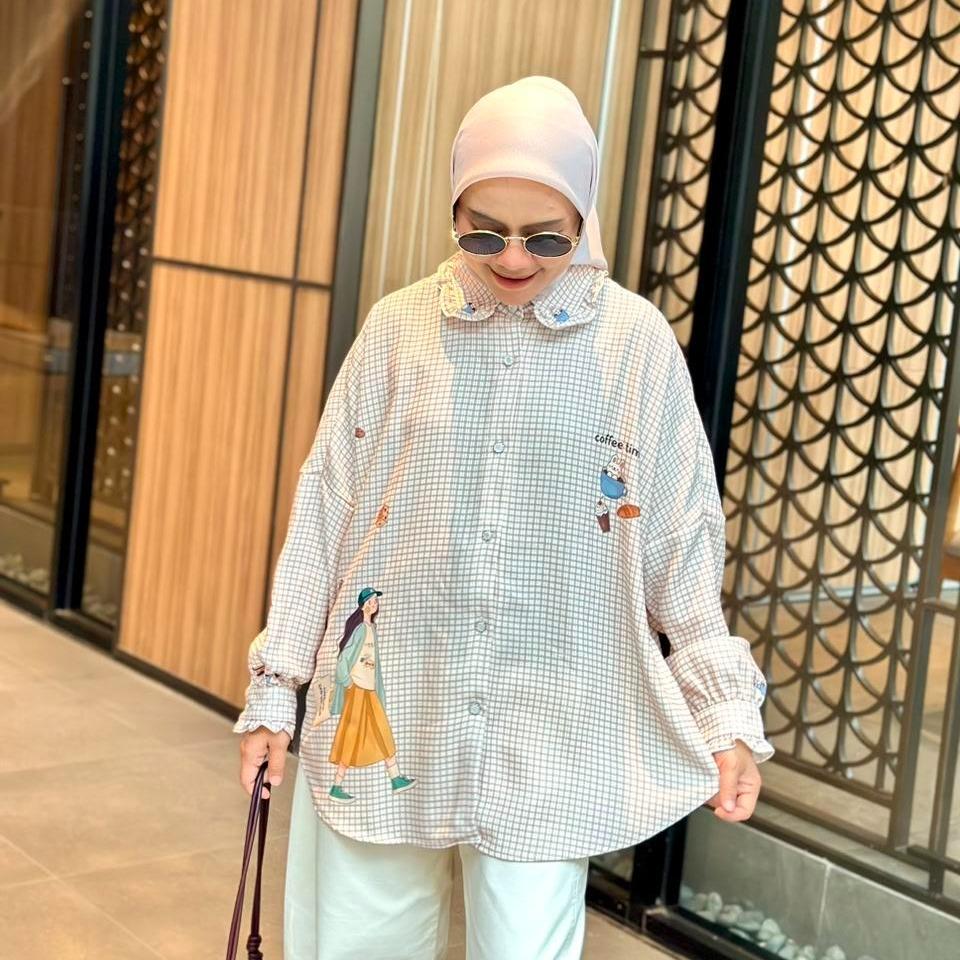 KEMEJA OVERSIZE DUMA BAHAN LOLY CREPE BY AMEELA. KL