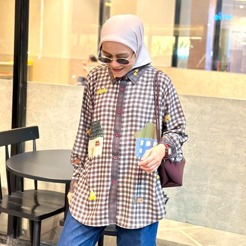 AMEELA.KL KEMEJA FULL PRINT BAHAN LOLY CREP MILEA