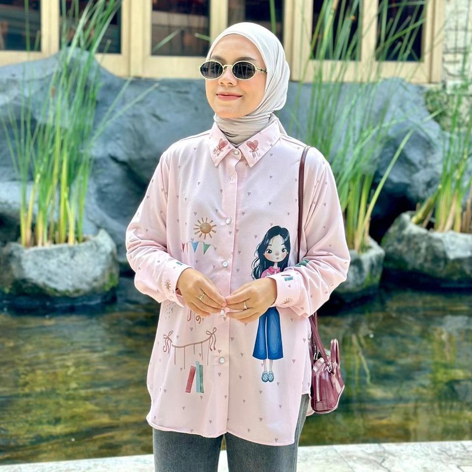KEMEJA FULL PRINT AMEELA.KL VELO BAHAN CREP LEMBUT