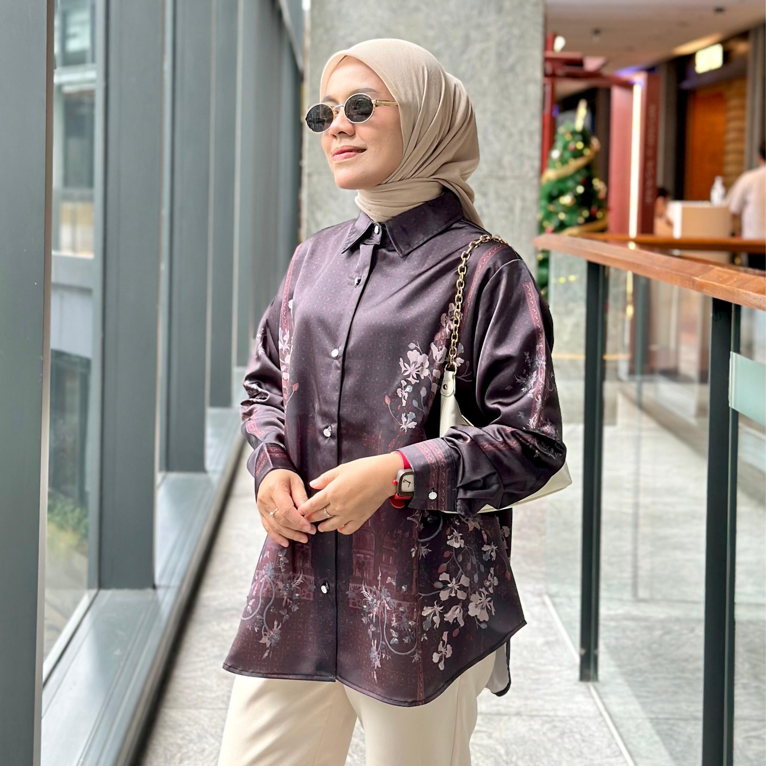 KEMEJA FULL PRINT RAYA SERIES SONAA SILK PREMIUM BY AMEELA.KL