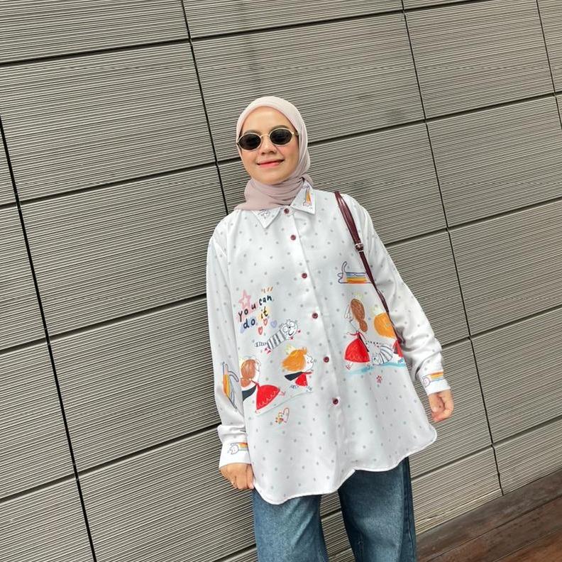 KEMEJA FULL PRINT POLKA STUDIO SILK JOELI BY AMEELA.KL