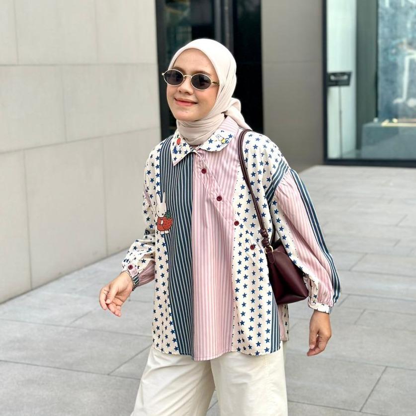 KEMEJA OVERSIZE KATUN TOYOBO JASEE BY AMEELA. KL
