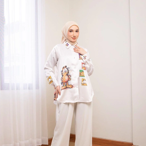 Image of KEMEJA FULL PRINT SALUR LUCU BY AMEELA.KL