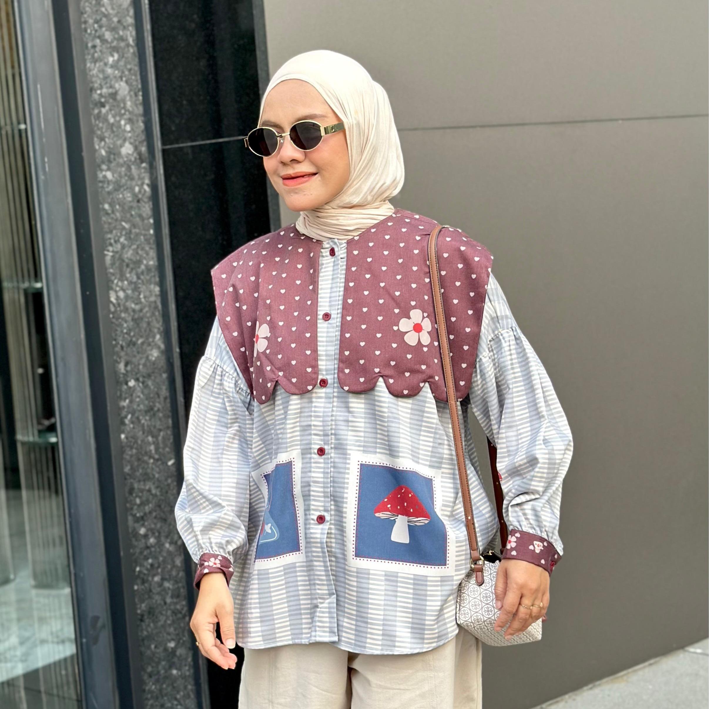 AMEELA. KL BLOUSE FULL PRINT KRAH LUCU MICHE