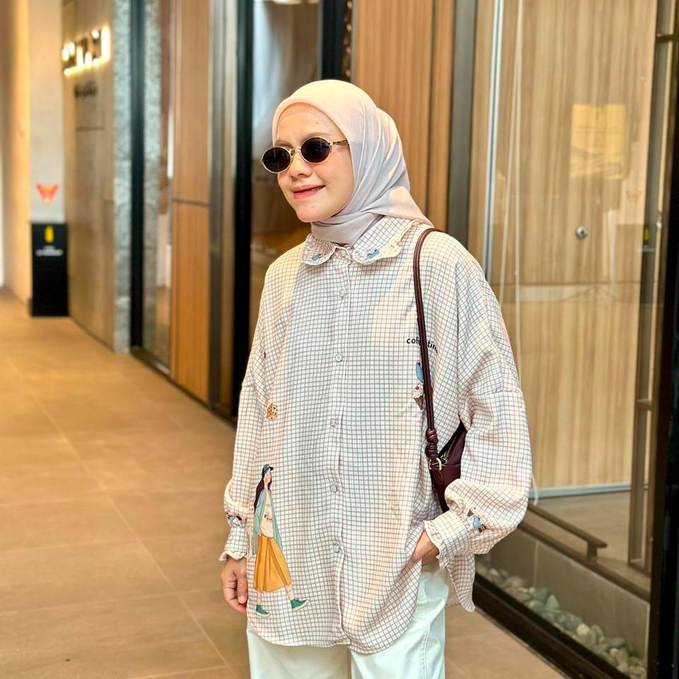 KEMEJA OVERSIZE DUMA BAHAN LOLY CREPE BY AMEELA. KL