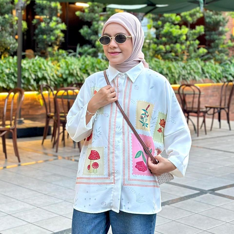 KEMEJA OVERSIZE ARUMI CREP LEONY BY AMEELA. KL