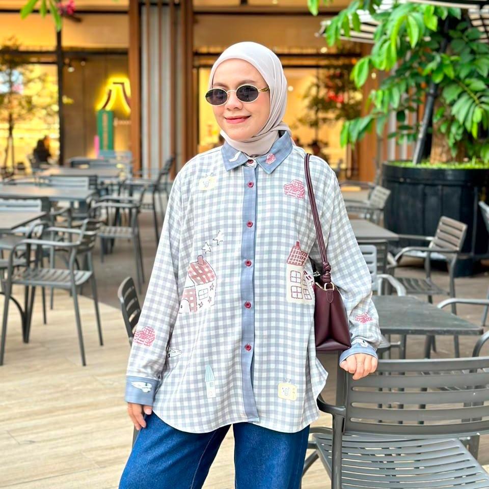 AMEELA.KL KEMEJA FULL PRINT BAHAN LOLY CREP MILEA