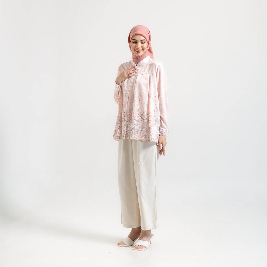 Kemeja Blouse Amaryl Atasan Kemeja Wanita Motif Full Print by Ameela.KL