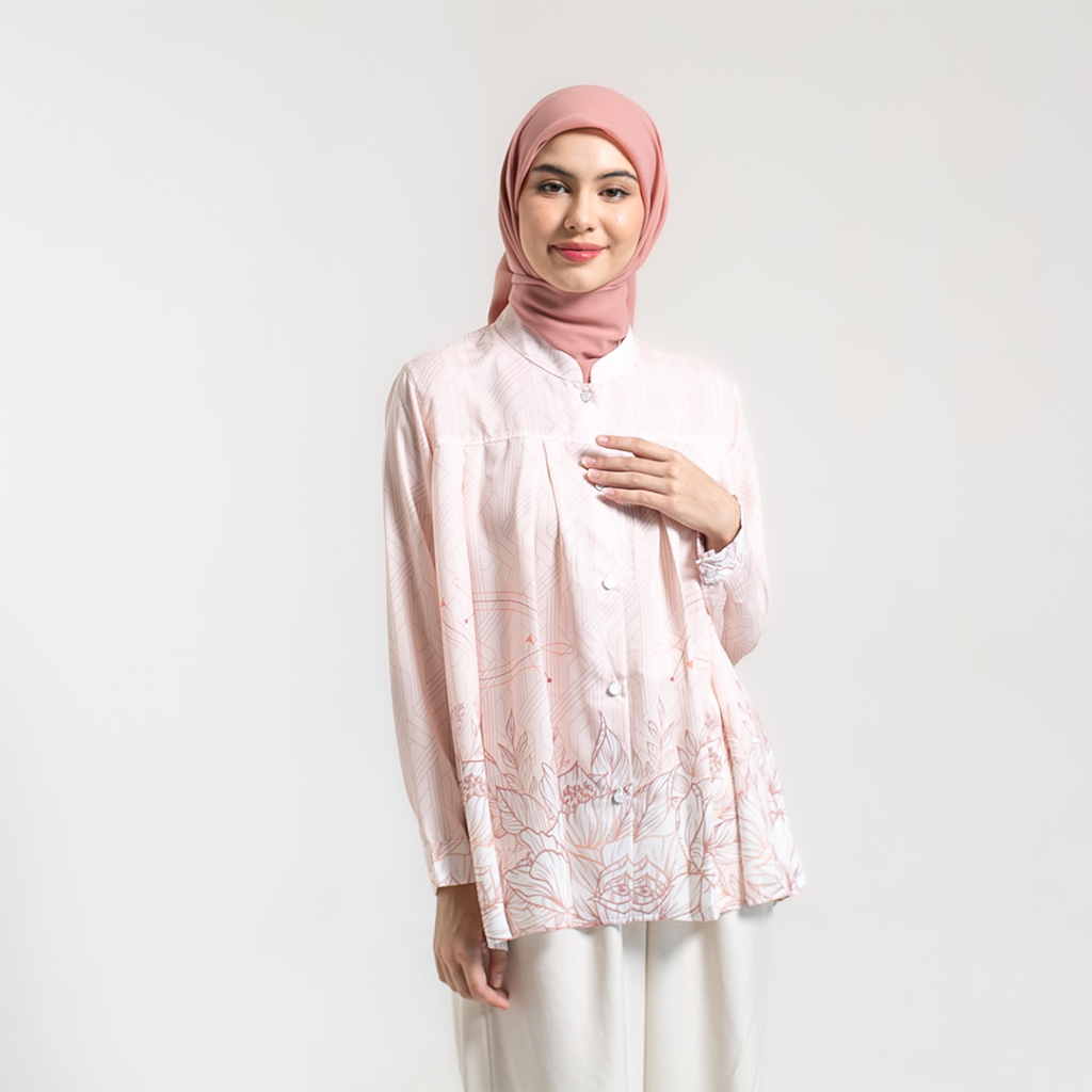 Kemeja Blouse Amaryl Atasan Kemeja Wanita Motif Full Print by Ameela.KL