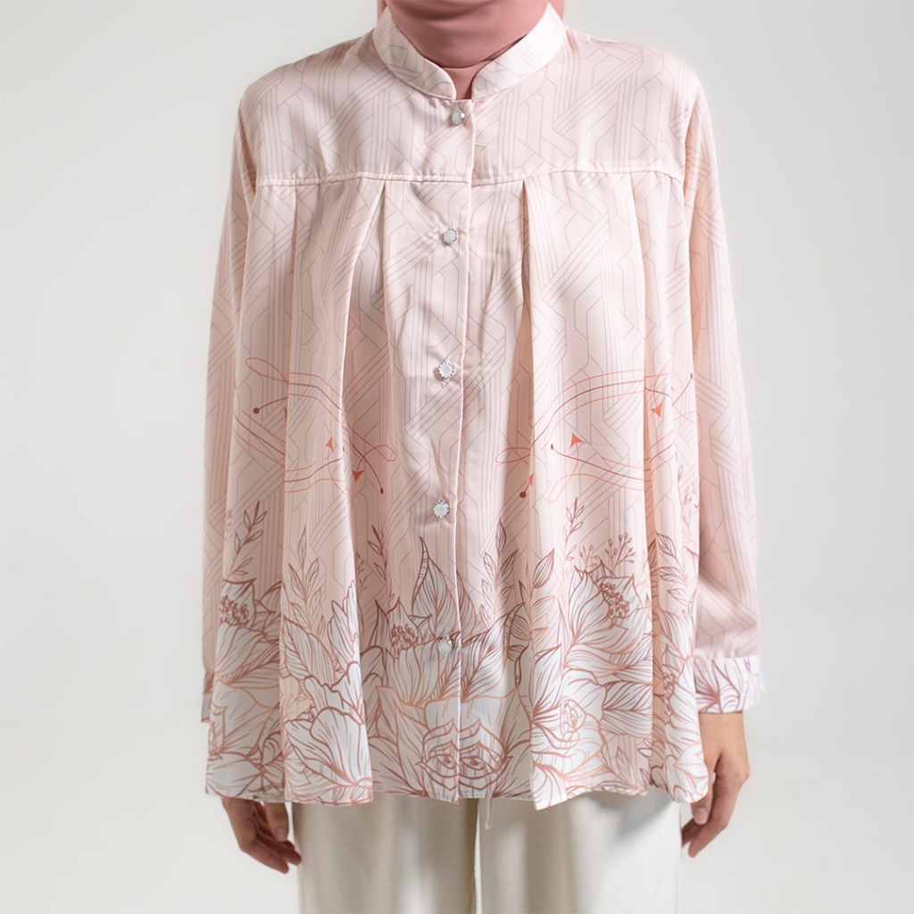 Kemeja Blouse Amaryl Atasan Kemeja Wanita Motif Full Print by Ameela.KL