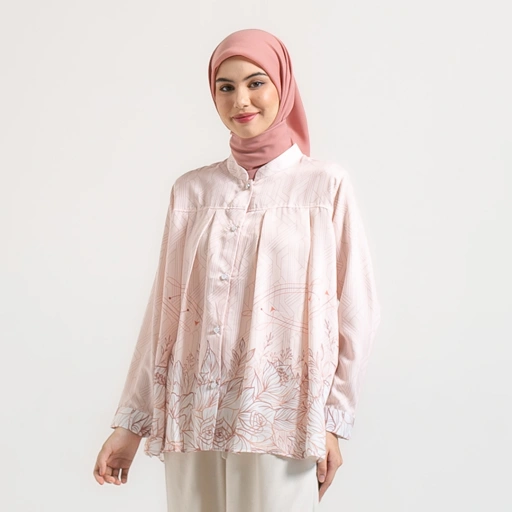 Image of Kemeja Blouse Amaryl Atasan Kemeja Wanita Motif Full Print by Ameela.KL