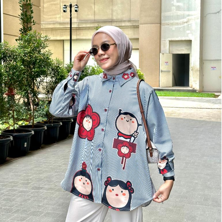 KEMEJA SALUR FULL PRINT SORA BY AMEELA.KL