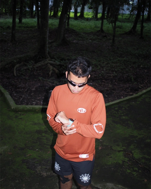 Image of TIP Pleasure Progress Running Shirt Long Sleeve Rust