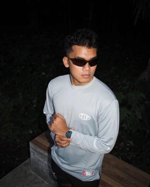 Image of TIP Pleasure Progress Running Shirt Long Sleeve Light Grey