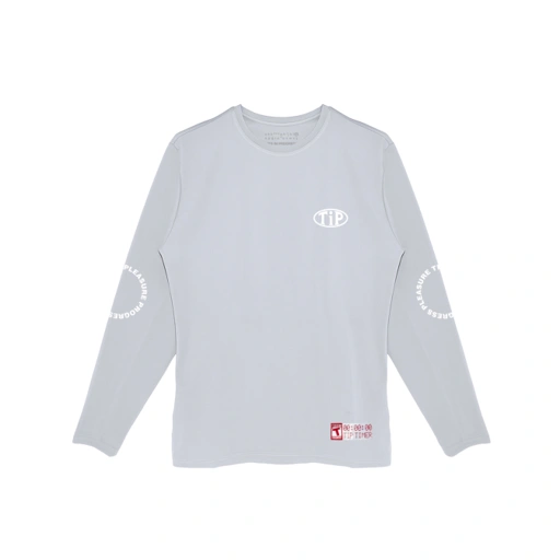 Image of TIP Pleasure Progress Running Shirt Long Sleeve Light Grey
