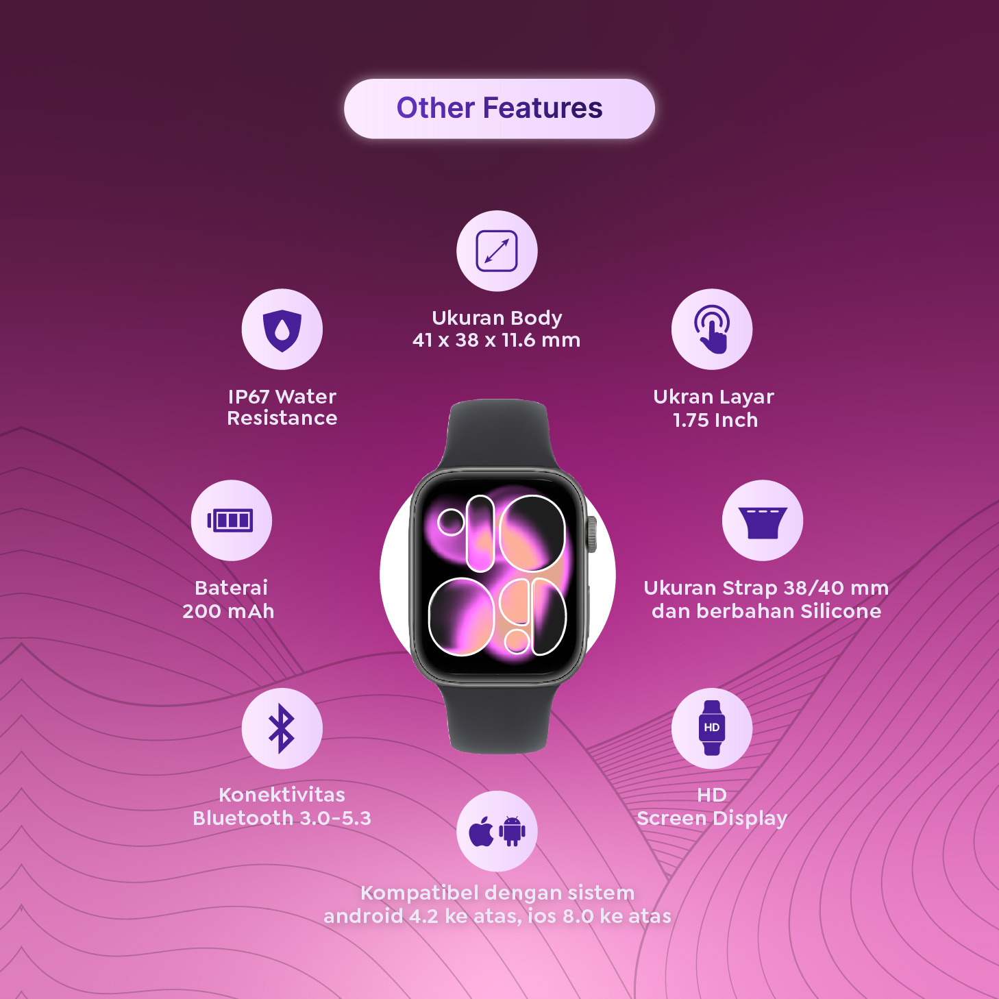 [BUY1GET1] Smartwatch Clouvi 11 Mini Cocok untuk Tangan Kecil (UPGRADE DARI 10MINI)