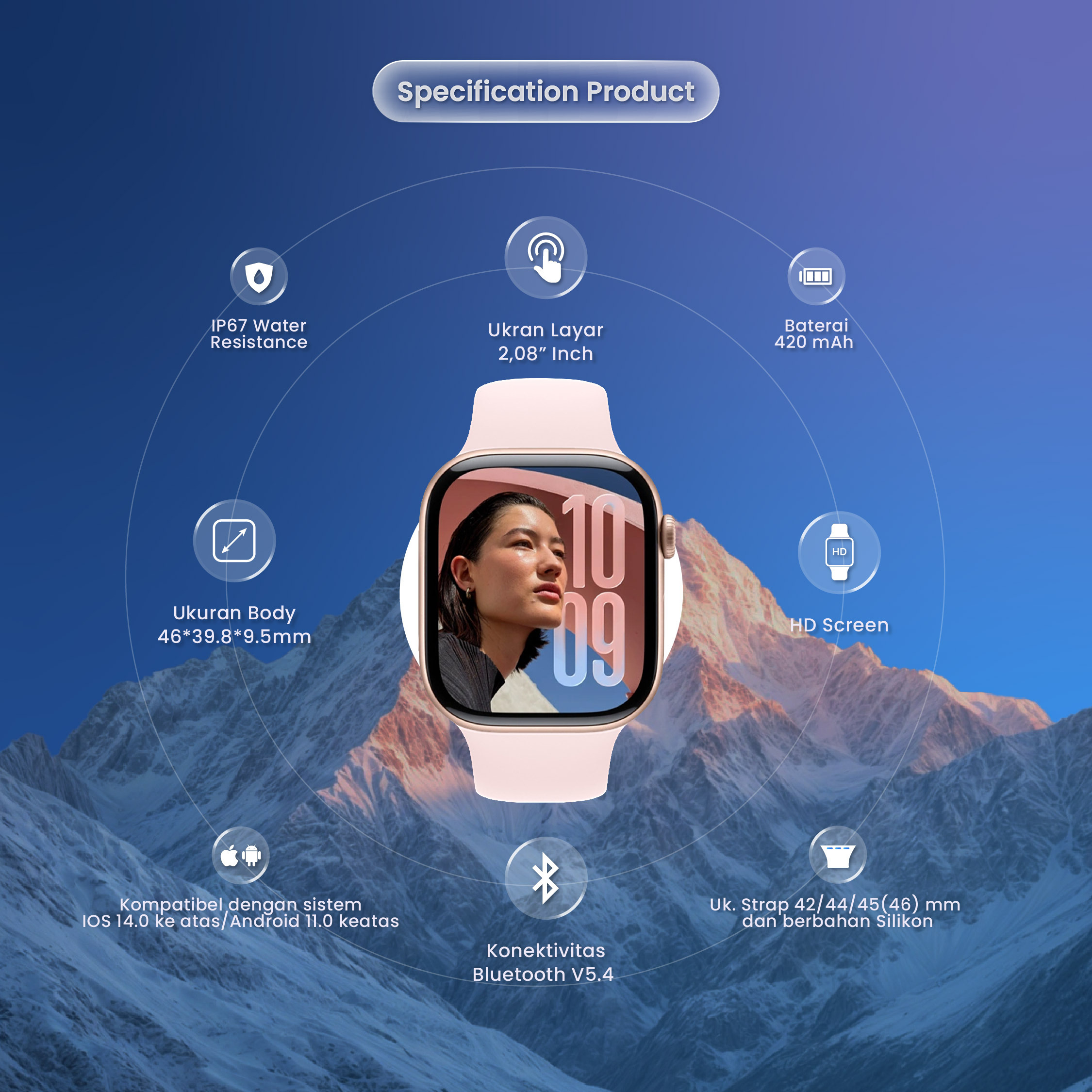 [BOGO] Clouvi X11 Smartwatch AI Balas Chat WhatsApp 2026 | Bisa Telepon & Musik | Android iOS
