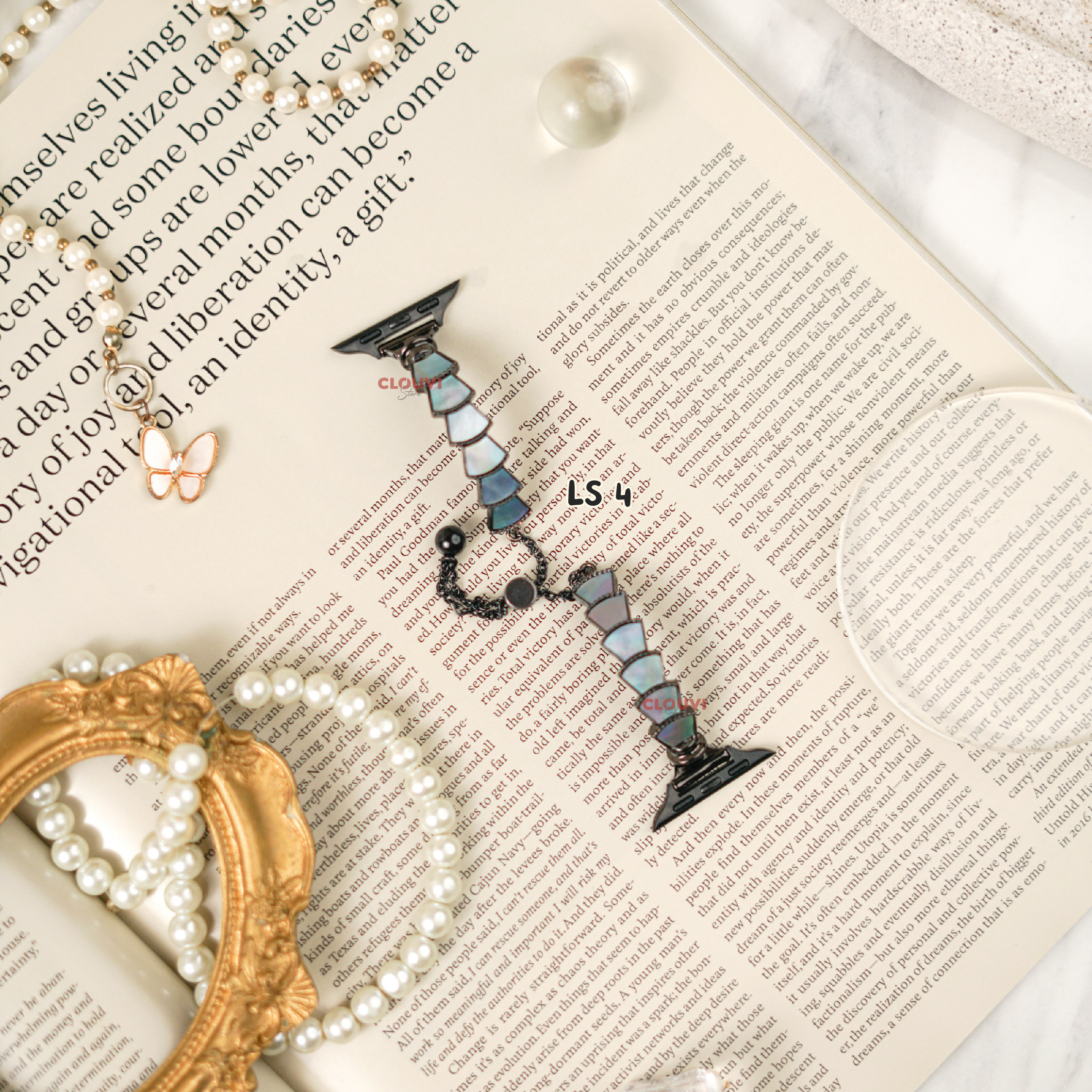 Clouvi Strap Luxury Shell LS untuk Smartwatch Clouvi Seri X PRO MINI 10MINI X9MINI ULTRA 8 MINI & X8 MINI Ukuran 38 40 41mm Tidak Tersedia untuk 42 44 45mm Cocok untuk iWatch