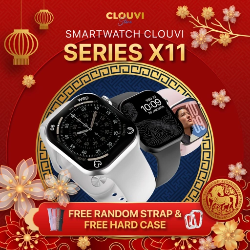 Image of [TERBARU] Clouvi X11 Smartwatch AI Balas Chat WhatsApp 2026 | Bisa Telepon & Musik | Android iOS