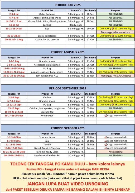 Image of ETA BARANG PO