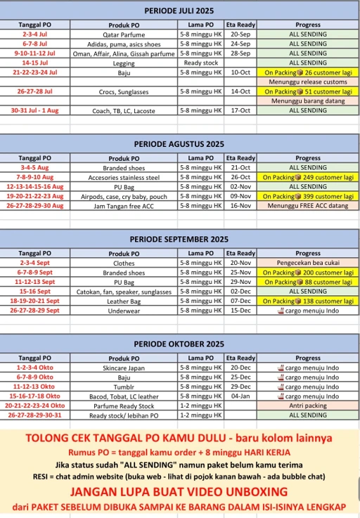 Image of ETA BARANG PO