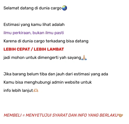 ESTIMASI BARANG PO