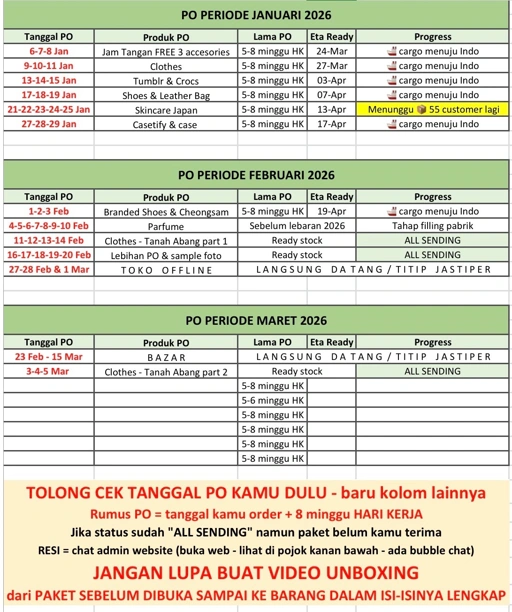 Image of ETA BARANG PO